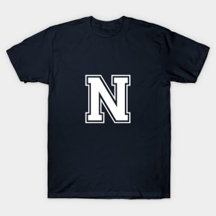 Initial Letter N - Varsity Style Design T-Shirt